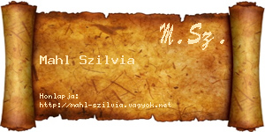 Mahl Szilvia névjegykártya